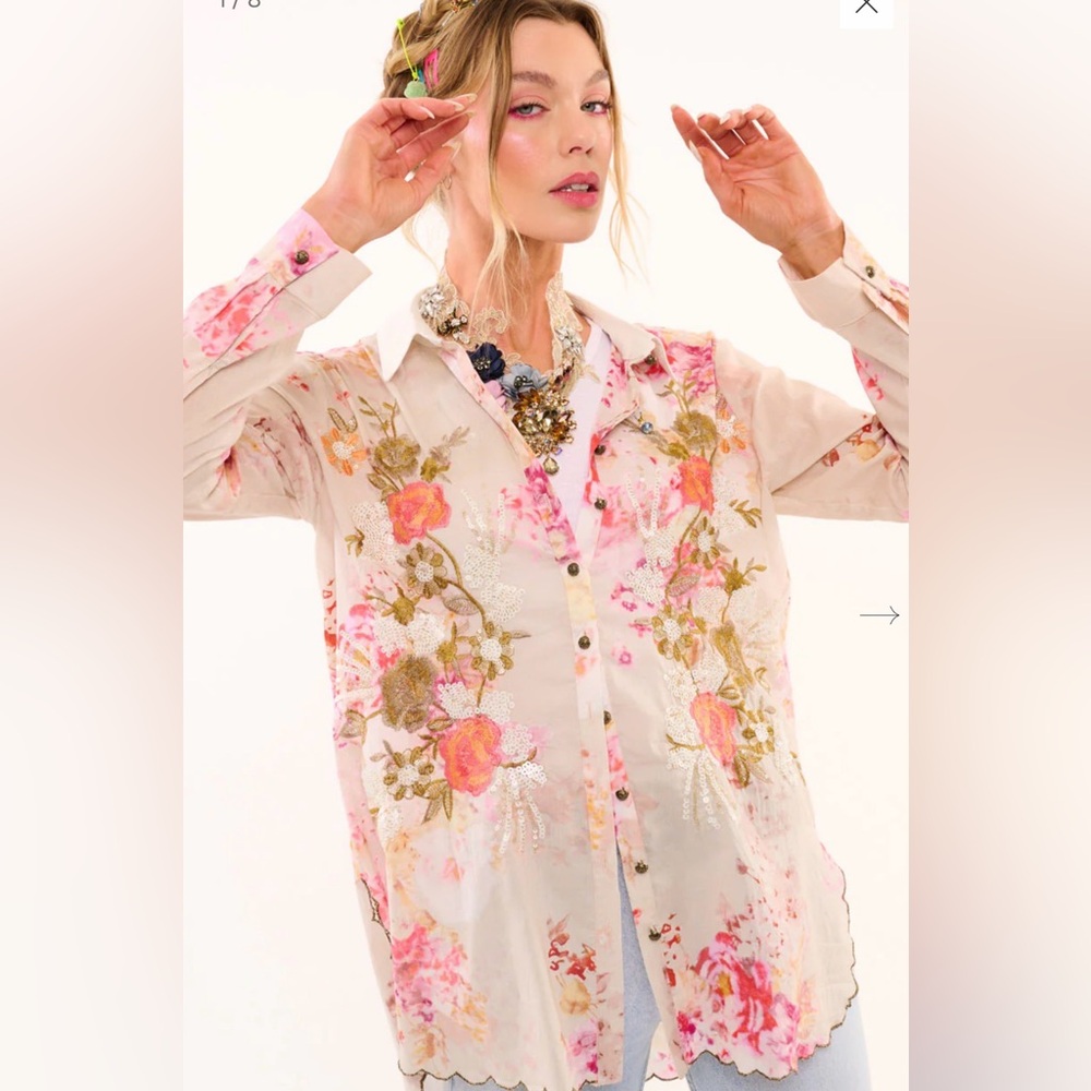 ARATTA SILENT JOURNEY THE THOUGHT OF YOU EMBROIDERED BLOUSE